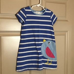 XS blue bluebird dress striped